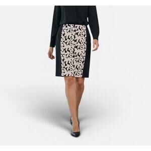 Cynthia Rowley Straight Pencil Skirt Color Block Womens Sz XL Black & White